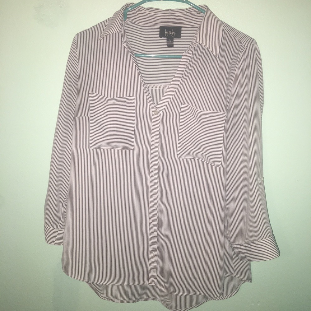 Black and white striped dress shirt